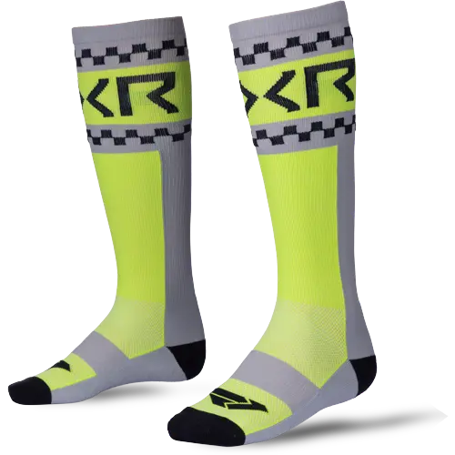 Medias Moto Sock Grey/Hivis